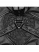 Sexy Black Stretch Knit Patchwork Mesh With Eyelet Tabs On The Front Punk Style See Through Vest