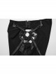 Black Stretch Tight Knit Patchwork Split Hollow Mesh Punk Style Slim Leggings