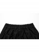Handsome Black Knitted Loose Trousers With Movable Eyelet Webbing On Both Sides And Punk Style Leggings