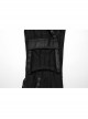 Handsome Black Knitted Loose Trousers With Movable Eyelet Webbing On Both Sides And Punk Style Leggings