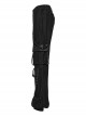Handsome Black Knitted Loose Trousers With Movable Eyelet Webbing On Both Sides And Punk Style Leggings