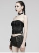 Sexy Black And Gray Simple Elastic Thread Print Adjustable Bust Strap Gothic Corset