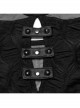 Black Hollow Stretch Mesh Spliced Knitted Front Center Metal Studs With Metal Hoop Decoration Punk Style See Through Vest