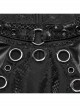 Black Elastic Snake Print Taped Patchwork Mesh With Front Hollow Metal Ring Decoration Punk Vest