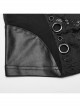 Black Elastic Snake Print Taped Patchwork Mesh With Front Hollow Metal Ring Decoration Punk Vest