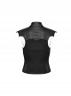 Black Stretch Knitted Stitching And Taped Exaggerated Hollow Bat Wings Punk Style Handsome Sleeveless Vest