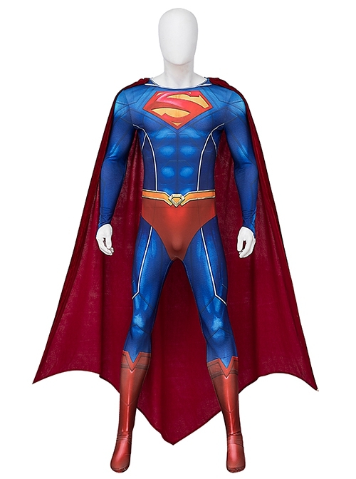 Game Suicide Squad Kill the Justice League Superman Halloween Cosplay Costume Bodysuit Full Set