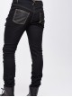 Twill Brown Contrast Color Hand Rubbing Leather Hasp Rivet Cross Black Punk Pants