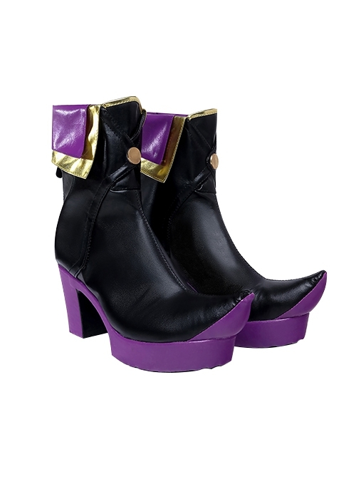 Wandering Witch The Journey Of Elaina Elaina Halloween Cosplay Accessories Purple Sole Ankle Boots Shoes