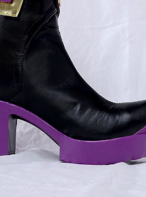 Wandering Witch The Journey Of Elaina Elaina Halloween Cosplay Accessories Purple Sole Ankle Boots Shoes