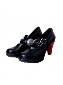 Zenless Zone Zero Ellen Joe Halloween Cosplay Accessories Black High Heels Shoes