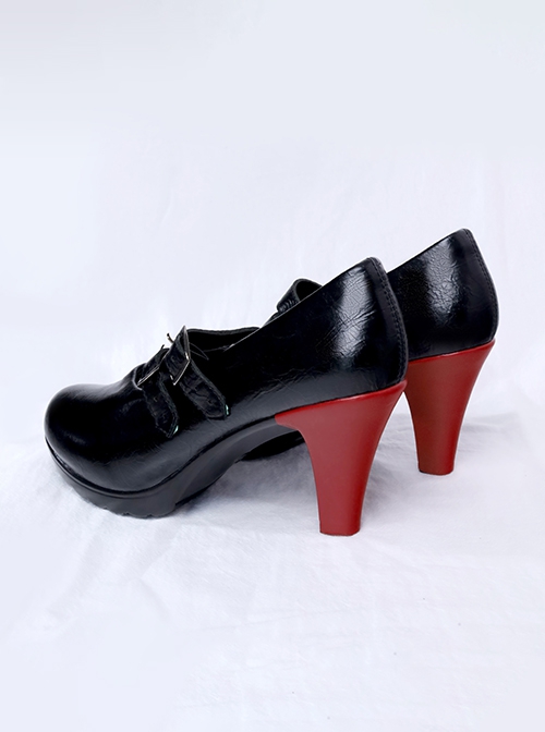 Zenless Zone Zero Ellen Joe Halloween Cosplay Accessories Black High Heels Shoes