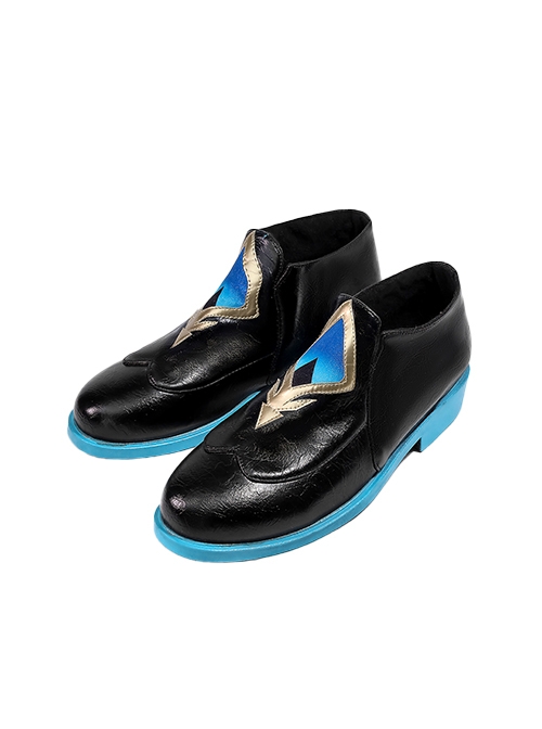 Game Honkai Star Rail Aventurine Halloween Cosplay Accessories Black Shoes