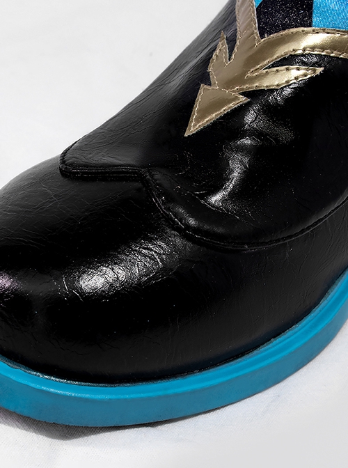 Game Honkai Star Rail Aventurine Halloween Cosplay Accessories Black Shoes