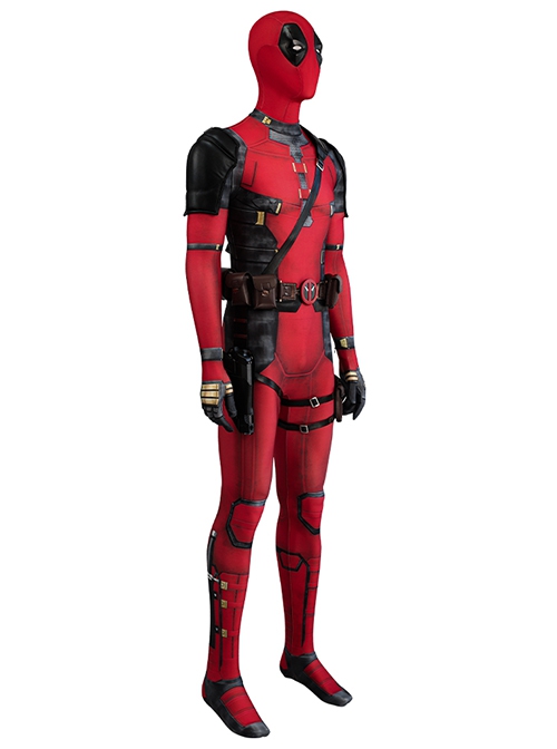 Deadpool & Wolverine Deadpool Printed Version Halloween Cosplay Costume Bodysuit Set Without Props