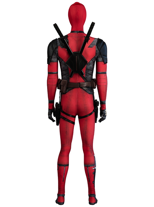 Deadpool & Wolverine Deadpool Printed Version Halloween Cosplay Costume Bodysuit Set Without Props