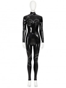Batman Returns 1992 Catwoman Selina Kyle Halloween Cosplay Costume Black Bodysuit