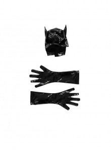 Batman Returns 1992 Catwoman Selina Kyle Halloween Cosplay Costume Accessories Black Headgear And Gloves