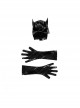Batman Returns 1992 Catwoman Selina Kyle Halloween Cosplay Costume Accessories Black Headgear And Gloves