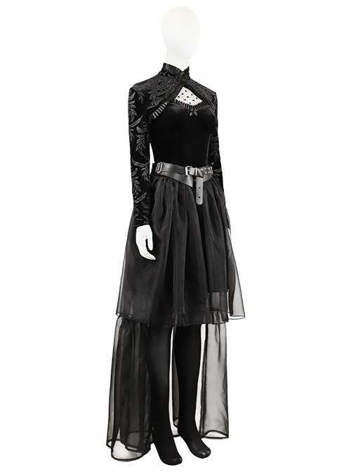 Movie Lisa Frankenstein Halloween Cosplay Costume Black Dress Set Without Shoes