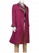 Movie Wonka Willy Wonka Halloween Cosplay Costume Pink Heavy Embroidery Coat