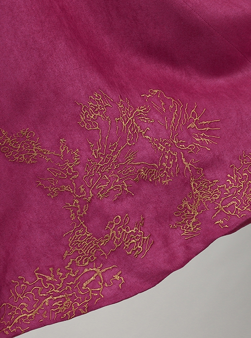 Movie Wonka Willy Wonka Halloween Cosplay Costume Pink Heavy Embroidery Coat