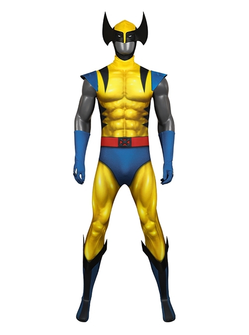 Animated X-Men '97 Wolverine Halloween Cosplay Bodysuit Costume Set Without Wolf Paws