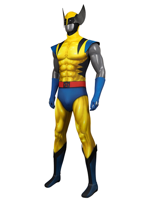 Animated X-Men '97 Wolverine Halloween Cosplay Bodysuit Costume Set Without Wolf Paws