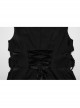 Black Stretch Knitted See Through Mesh Side Drawstring Punk Style Sexy Sleeveless Hip Hugging Dress