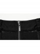 Personalized Black Stretch Twill Spliced Perforated Diamond Mesh Punk Style Zipper Denim Skirt