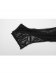 Handsome Black PU Leather Stitching Muscular Knitted Front Chinese And Japanese Button Decoration Punk Style Asymmetrical Leg Warmers