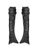 Personalized Black Pu Leather Spliced With Elastic Snake Pattern Embossed Detachable Buckle Punk Style Handsome Gloves