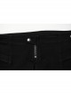 Personalized Black Stretch Twill Hollow Side Metal Ring Embellished Punk Style Patchwork Shorts