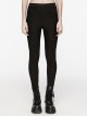 Black Stretchy Pleated Side Studded Stylish Punk Style Tight Knit Pants