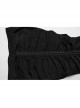 Black Stretchy Pleated Side Studded Stylish Punk Style Tight Knit Pants