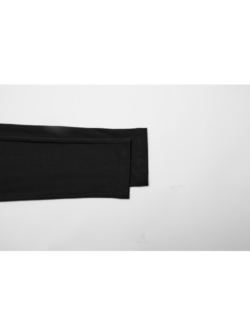 Black Stretchy Pleated Side Studded Stylish Punk Style Tight Knit Pants