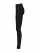 Black Stretchy Pleated Side Studded Stylish Punk Style Tight Knit Pants