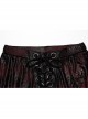 Gorgeous Black And Red Cracked Knit Trousers With Leg Laces And Punk Style Flared Trousers
