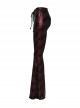 Gorgeous Black And Red Cracked Knit Trousers With Leg Laces And Punk Style Flared Trousers