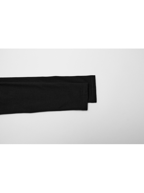 Sexy Black One Line Collar Stretch Hollow Knitted Metal Hoop Punk Style Open T-Shirt