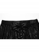Black Stretch Cracked Knit Side Tie Embellished Punk Style Daily Low Rise Flared Pants