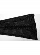 Black Stretch Cracked Knit Side Tie Embellished Punk Style Daily Low Rise Flared Pants