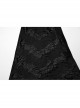 Black Stretch Cracked Knit Side Tie Embellished Punk Style Daily Low Rise Flared Pants