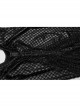 Sexy Black Stretch Mesh Patchwork Taped Side Drawstring Decorative Gothic Style Asymmetric Suspender Dress