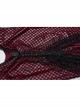 Sexy Black And Red Stretch Mesh Patchwork Taped Side Drawstring Decorative Gothic Style Asymmetric Suspender Dress