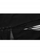 Black Stretch Knit Paneled Cross Taped Pattern Side Metal Eyelet Lace Up Punk Style Slit Skirt