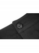 Side Buttons Side Flocking Lace-Up Rivet Black Twill Gothic Pants