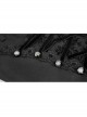 Side Buttons Side Flocking Lace-Up Rivet Black Twill Gothic Pants