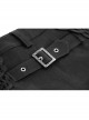 Side Buttons Side Flocking Lace-Up Rivet Black Twill Gothic Pants
