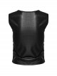 Personalized Black Laminated Splicing See Through Mesh Front Chest Cut Skinny Punk Style Sleeveless Vest